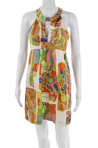 Trina Turk Womens Textured Sleeveless Zip Pattern Mini Dress Cream Size 02 - Picture 1 of 6