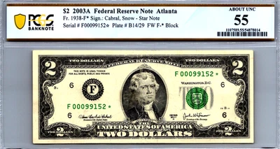 $2 2003-A " STAR " FRN Atlanta Fr. 1938-F* - Image 1 of 3