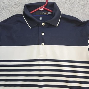RLX Ralph Lauren Polo Shirt Men Small Blue Moisture Wicking Striped Golf - Picture 1 of 10
