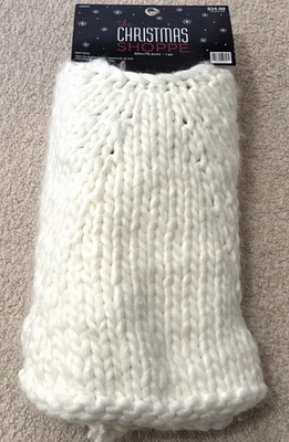 NEW Christmas Shoppe Ivory Chunky Knit Tree Skirt 30" Holiday Decor NIP - Image 1 of 4