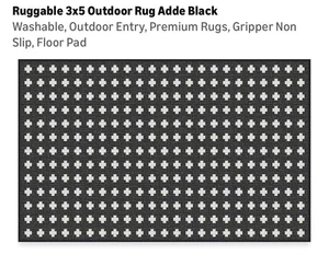 RUGGABLE Outdoor Adde Black RugWashable Rug Cover 3'x5' PREOWNED - Picture 1 of 5
