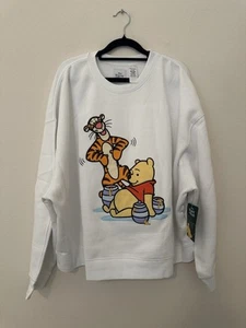 NUEVO CON ETIQUETAS Disney Winnie The Pooh and Tigger Sudadera Blanca Para Mujer Talla 2X Acogedora Suave - Imagen 1 de 11