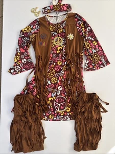 Peace Love Hippie Halloween Costume Girls Sz 10-12 Totally Cool! - Picture 1 of 8