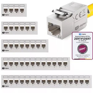 Cat 6a Patchpanel 4/6/8/12/16 Port Keystone Module Verteiler Patchfel hellgrau - Afbeelding 1 van 58