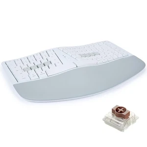 mWave Ergonomic Keyboard for Mac (White) | Mechanical Switches | Bluetooth & ... - Picture 1 of 9
