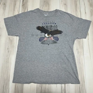 VINTAGE Amerika Shirt Erwachsene XL grau Weißkopfseeadler Freedom Grafik T-Shirt Herren - Bild 1 von 6