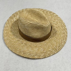 Gigi Pip Isla Fedora Stroh Sonnenhut Damen Einheitsgröße braun Wildleder verstellbarer Band - Bild 1 von 7