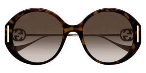 Gucci GG1202S Sunglasses Havana/Gold / Brown Gradient 57mm New 100% Authentic - Picture 1 of 8