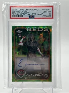 2024 Elly De La Cruz Topps Chrome Update Green Yellow Lava Lamp AUTO /85 PSA 10 - Picture 1 of 2