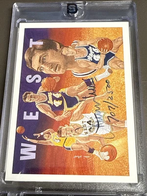 1991-92 UD Jerry West Basketball Heroes #9 On-Card Autograph 707/2500 Lakers HOF - Image 1 of 3