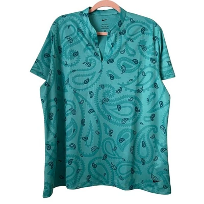 Camisa Nike Para Mujer XXL Verde Azulado Dri Fit Cachemira Polo Golf Deportiva Atlética Elástica Foto 1 de 4