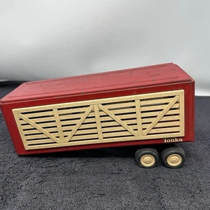 Remolque de ganado Tonka Toys vintage años 60 hecho en EE. UU. acero prensado - Imagen 1 de 8