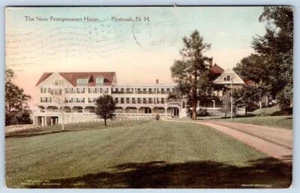 PLYMOUTH NH 1918 NUEVA CASA PEMIGEWASSET COLOREADA A MANO FRED BROWN POSTAL ANTIGUA - Imagen 1 de 2