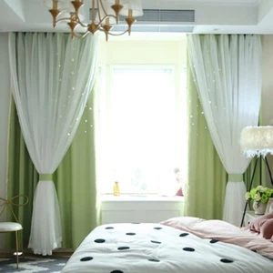 Dreamy Starry Window Curtain Livingroom Bedroom Blockout Darkening Drape Decors - Picture 1 of 16