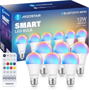 Mesh – 12 W Lampadina Collegata Bluetooth Mesh A60, Lampadina Collegata Alexa E2 - Foto 1 di 12