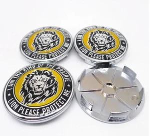 4 pcs 68 mm LION HEAD Black Silver Alloy Wheel Center Caps Hub Caps Rim Caps - Picture 1 of 5