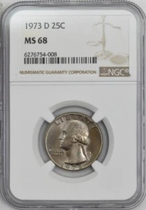 1973-D Washington Quarter 25c MS68 NGC 945353-34 - Picture 1 of 4