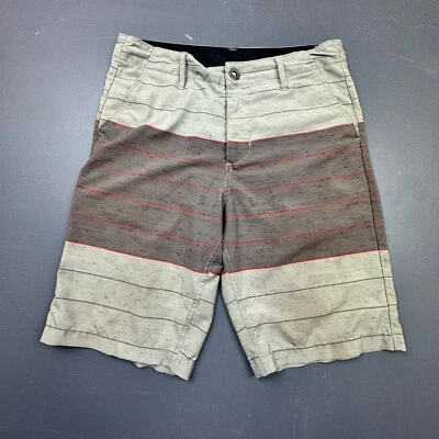 Volcom Shorts Men’s 29 Gray Red Striped 4-Way Stretch Casual Beach - Image 1 of 4