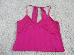 Anthropologie Ilia Lounge Spitze Detail Top Damen mittelrosa Tanktop gerippt gestrippt - Bild 1 von 13