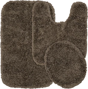 Garland Rug Serendipity Brown Chocolate 3 Piece Set (Toilet Cover, Contour Rug,  - Picture 1 of 12