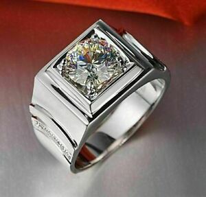 2.53 Ct Round Cut Lab Created Diamond Band Wedding Ring 14k White Gold Finish