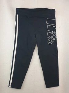 Adidas Girls M (10/12) Activewear Pants Black w/White Stripe and Logo Down Leg - Picture 1 of 6