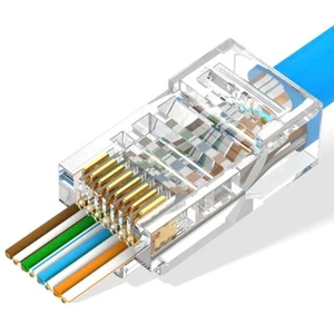 Connecteur Ethernet CAT6 RJ45 Pass Through CAT6 Extrémités Easy Push Through (1) - Photo 1/9
