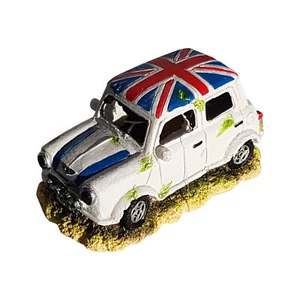 Mini Auto Car with Union Jack Roof Fish Tank Aquarium Ornament with Air Bubbler - Picture 1 of 9
