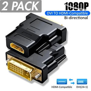 Confezione da 2 DVI-D maschio a HDMI femmina adattatore per HDTV PC monitor proiettore Blu-ray - Foto 1 di 13