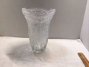 Large Contemporary Crystal Glass Vase - 9 1/2" Estate Find - Picture 1 of 6