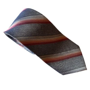 New $60 Pronto Uomo Platinum All Silk Tie With Tags Striped Office Business - Picture 1 of 4
