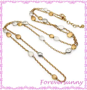 Brighton Fusion Brushed Gold SIlver Long Necklace - Picture 1 of 4