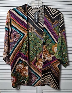 New Must Have Womens 1/2 Sleeve Open Cardigan Size S Multi-Colored Floral - Picture 1 of 5