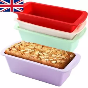 4x Rectangle Silicone Bread Loaf Cake Mold Pan Tins Non Stick Baking Tray Mould - Picture 1 of 16