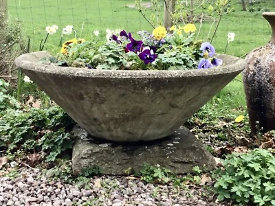 Fabulous Huge Vintage Conical Shaped Reconstituted Stone Planter 36” Diameter - Image 1 of 4