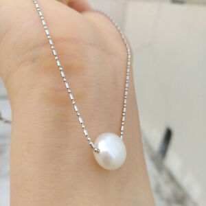 Only One White 7.5x10.3mm Akoya Pearl Charming Natural Genuine Pendant Necklace