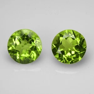 2.300 Ct & 6 mm_ PERIDOTO NATURALE TAGLIO TONDO 6x6x4mm COPPIA DI PIETRE PREZIOSE SFUSE 2pz - Foto 1 di 12