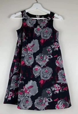 Total Girl Black/Gray/Pink Floral Sleeveless Lined Dress Size Large 10-12 - Image 1 of 4