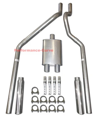 04-08 Dodge Dakota 3.7 4.7 оправка изогнутая двойная выхлопная труба с глушителем Big Max Turbo - Изображение 1 из 3