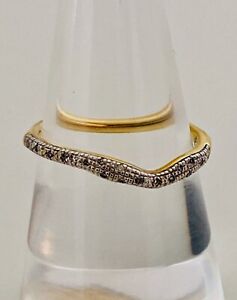 Monica Vinader Riva Diamond Wave Stacking Ring, 18ct Gold Vermeil, Size L 1/2