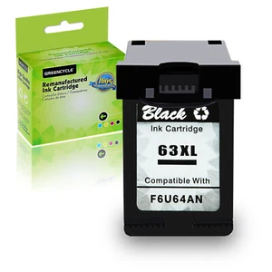 1PK 63XL 63 Black Ink Cartridge Replacement for HP Envy 4520 4516 Officejet 4650 - Zdjęcie 1 z 9