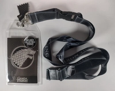 NEW - Game of Thrones Lanyard Charm Id Badge Holder Winter Is Coming Stark - Image 1 of 2