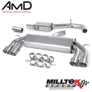 Milltek VW Golf R MK7 Cat Back Exhaust Resonated Round Trims SSXVW413 - Picture 1 of 3