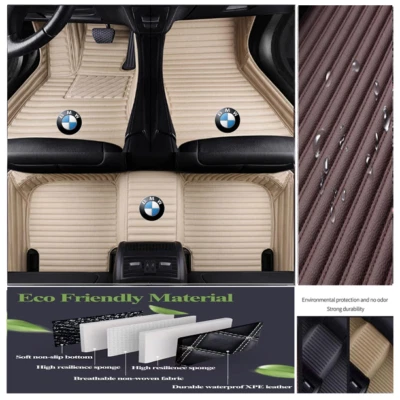 For BMW All Models Car Floor Mats Custom Luxury Front & Rear Auto Carpets Liners - Image 1 of 4
