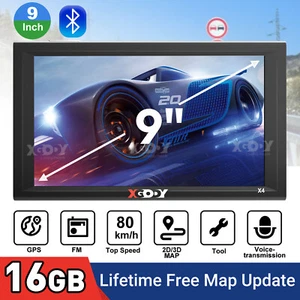 XGODY 9'' GPS Urządzenie nawigacyjne Ciężarówka Nawigacja UE 52 Kraje Mapy Bluetooth - Zdjęcie 1 z 16