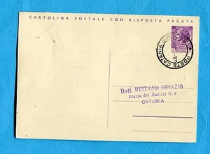 1952 CARTOLINA POSTALE DOMANDA-RISPOSTA USATA COME AVVISO DI RICEVIMENTO(207171) - Imagen 1 de 1
