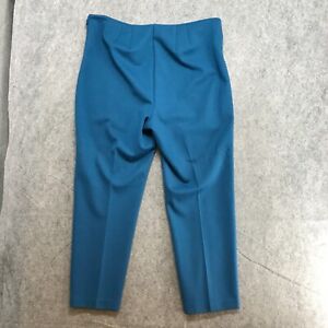 Premise Pants Womens Size 14 Teal Cropped Side Zip Flat Front Classic Stretch