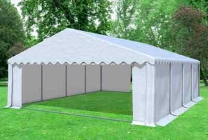 Partyzelt Pavillon 6x8m Weiss PVC inkl.Seitenwände Festzelt wasserdicht Bierzelt - Bild 1 von 12
