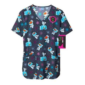 Scrubstar Women's Olaf Meltdown Scrub Top, Size L - Picture 1 of 7