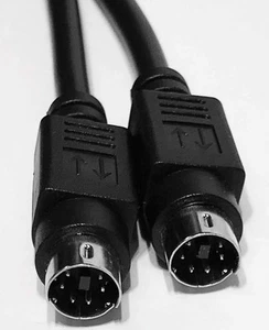 PS/2 Mini-Din 6 Pin Male Male Black Cable 6 ft Mouse and Keyboard - Picture 1 of 1